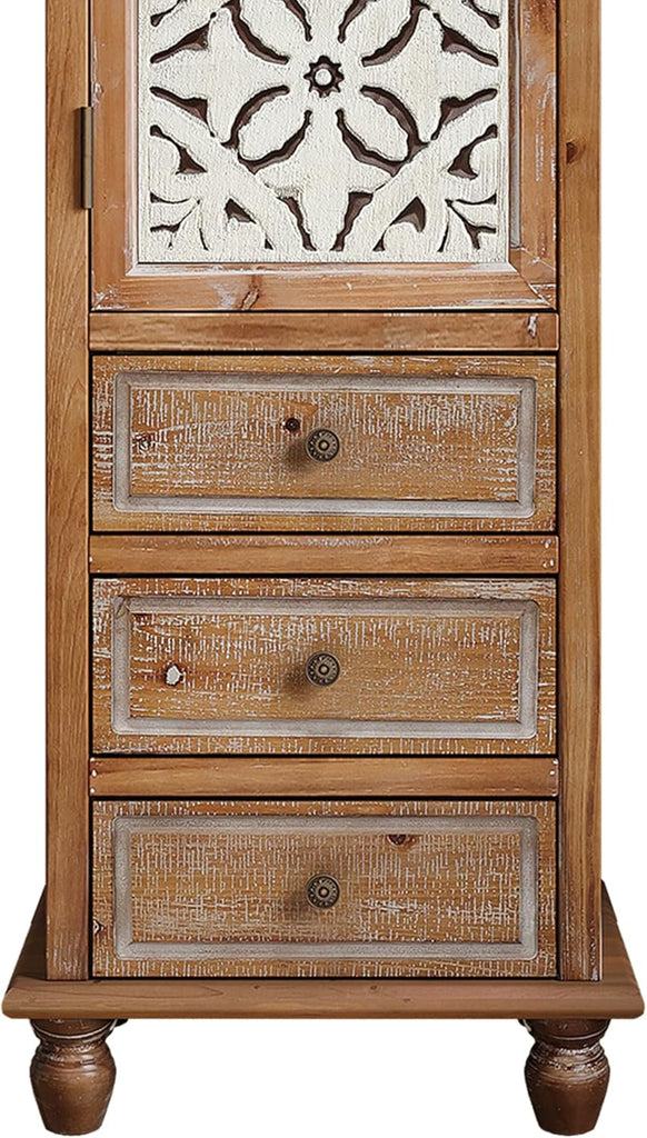 54''Tall Kitchen Pantry Cupboard Storage Cabine,Narrow Accent Cabinet | Solid Wood Frame;Farmhouse/French Country