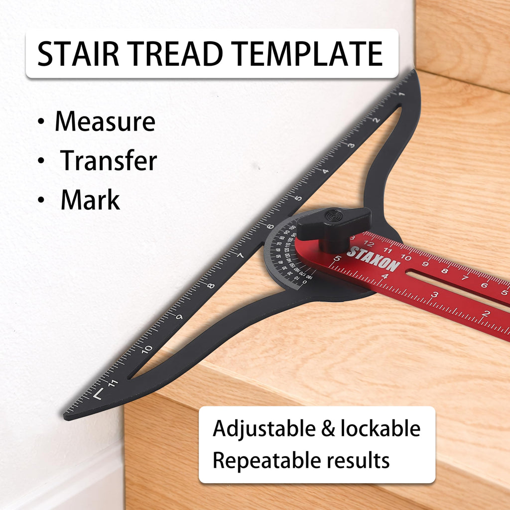 Stair Tread Template Tool - Stair Tread Gauge, Hidden Screw Slide Rail Stair Tools for Stair Measuring Tool Stair