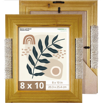 Boho Picture Frame for 8x10 Inch Photo or Artwork | 11x13 Outer Edge | Boho, Coastal, or Modern Photo Frame, Wooden