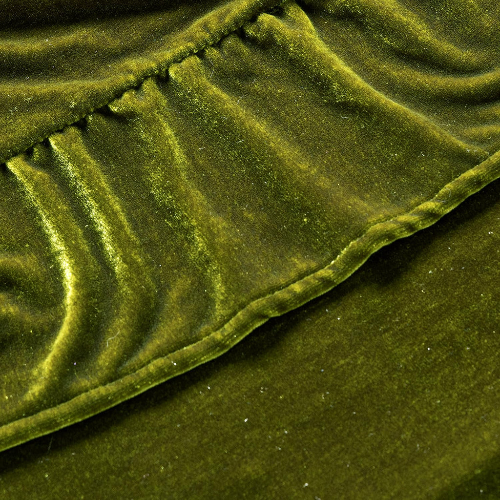 Rectangle Velvet Ruffle Tablecloth 60x102 Inch Christmas Olive Green