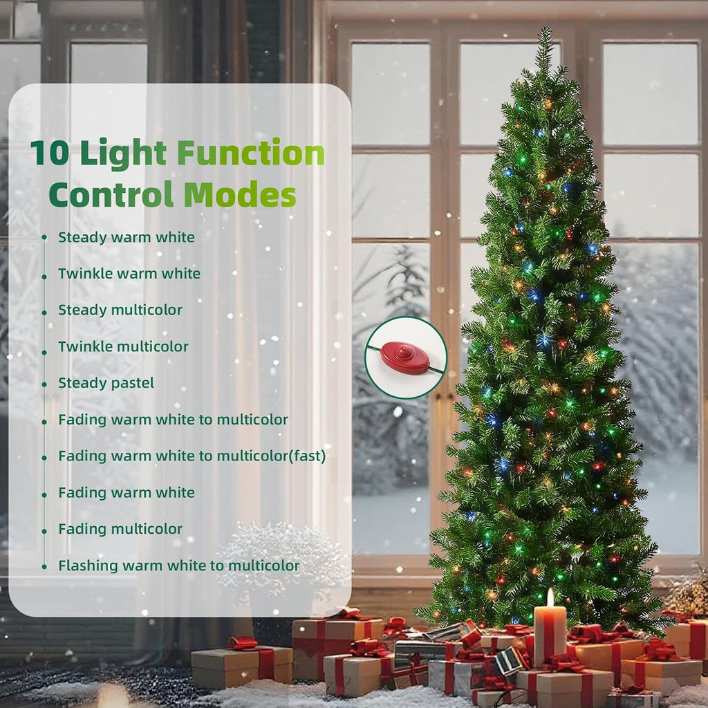 Pre-Lit Slim Christmas Tree Douglas Fir