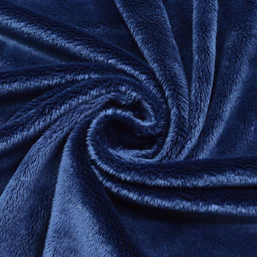 Navy Blue Super Soft Minky Fabric by The Yard, 36"x60"