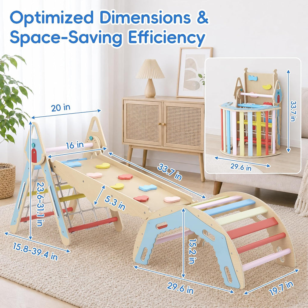 Triangle Set, 8 in1 Foldable Climbing Toys Set for Kids Indoor