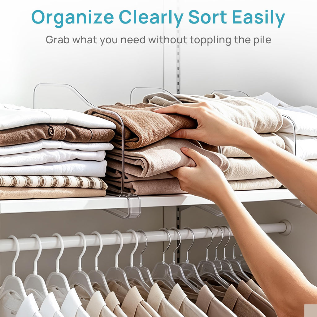 8 Pack 7.5" Height Shelf Dividers for Closet Organization