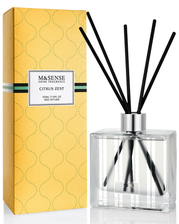 Reed Diffuser Set, Citrus Zest, 7.04 oz Natural Essential Oil