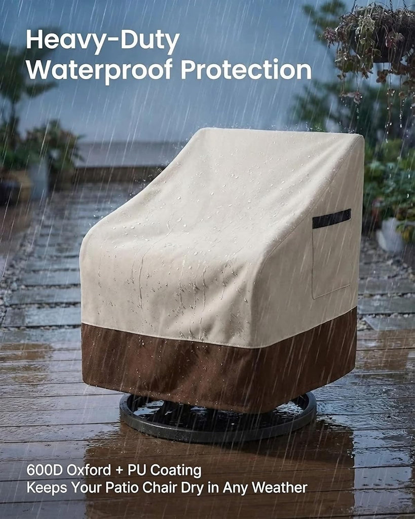 Waterproof Patio Chair Covers, Heavy Duty 600D Lawn Outdoor Furniture Covers for Swivel, Lounge, Rocking & Adirondack