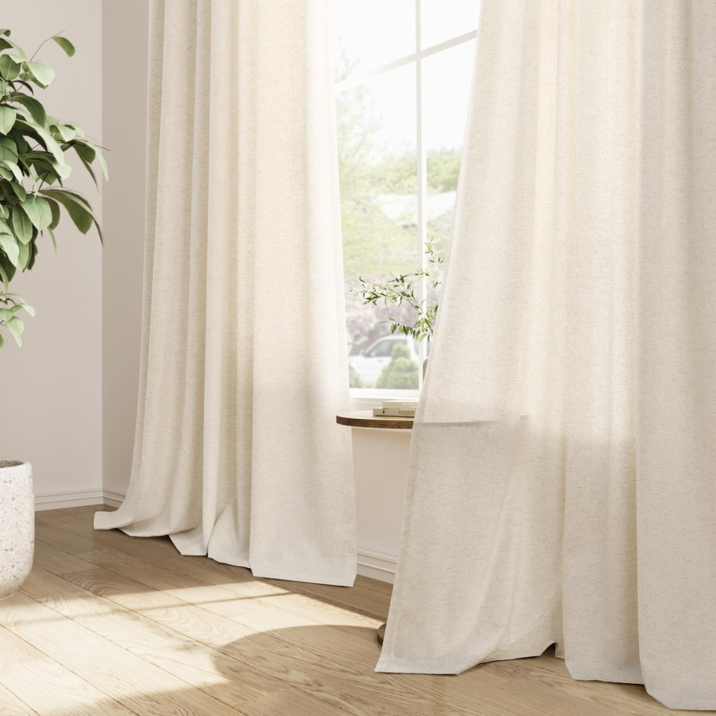 Linen Pinch Pleated Curtains 100x96 Inches Natural