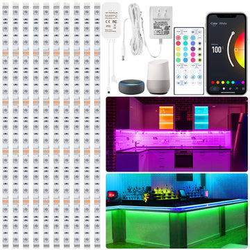 10 PCS 20in Smart RGB Under Cabinet Lights Kit