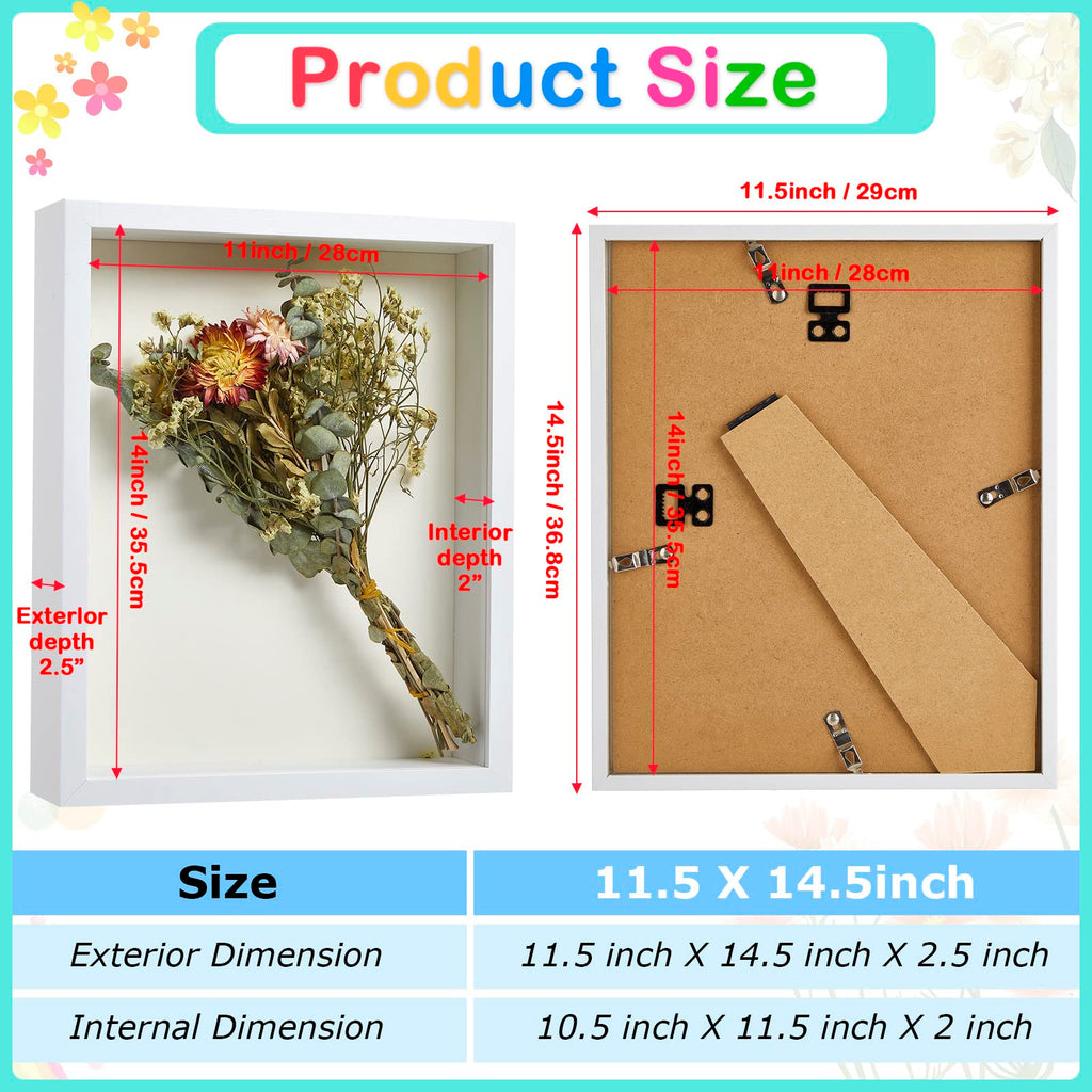 6 Pieces Shadow Box Picture Frame, White, 11 X 14 Inch
