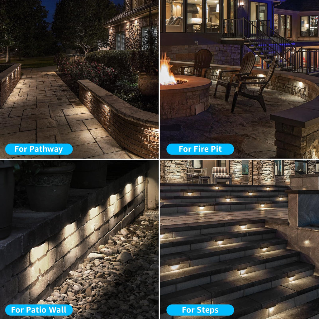 7 Inch Retaining Wall Lights 5W LED Hardscape Lighting Low Voltage Step Lights 3000K Warm White Waterproof