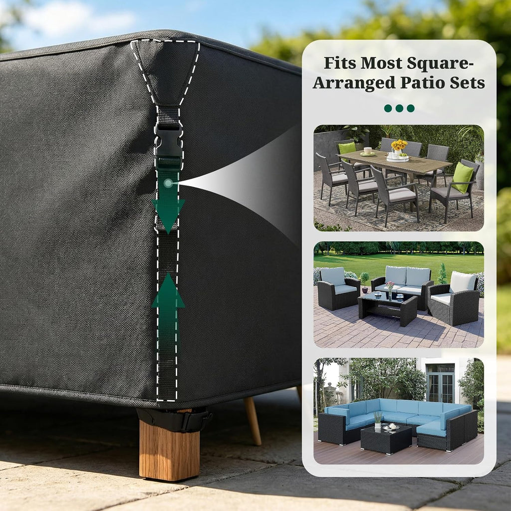 Heavy Duty Patio Furniture Covers, 900D Outdoor Furniture Cover Waterproof , Large Patio Set Covers Waterproof