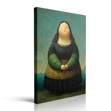 Funny Mona Lisa Canvas Wall Art Quirky Woman Portrait Home Decor 16x24 Inch