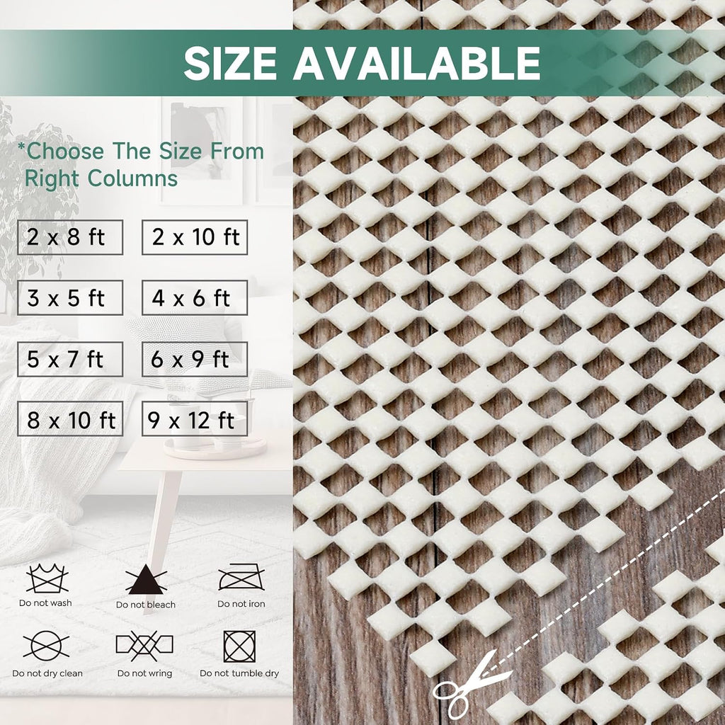 Non Slip Rug Pad Rug Gripper for Hardwood Floors, Extra Thick Non Slip Mat Under Carpet (8'x10') - Set of 80