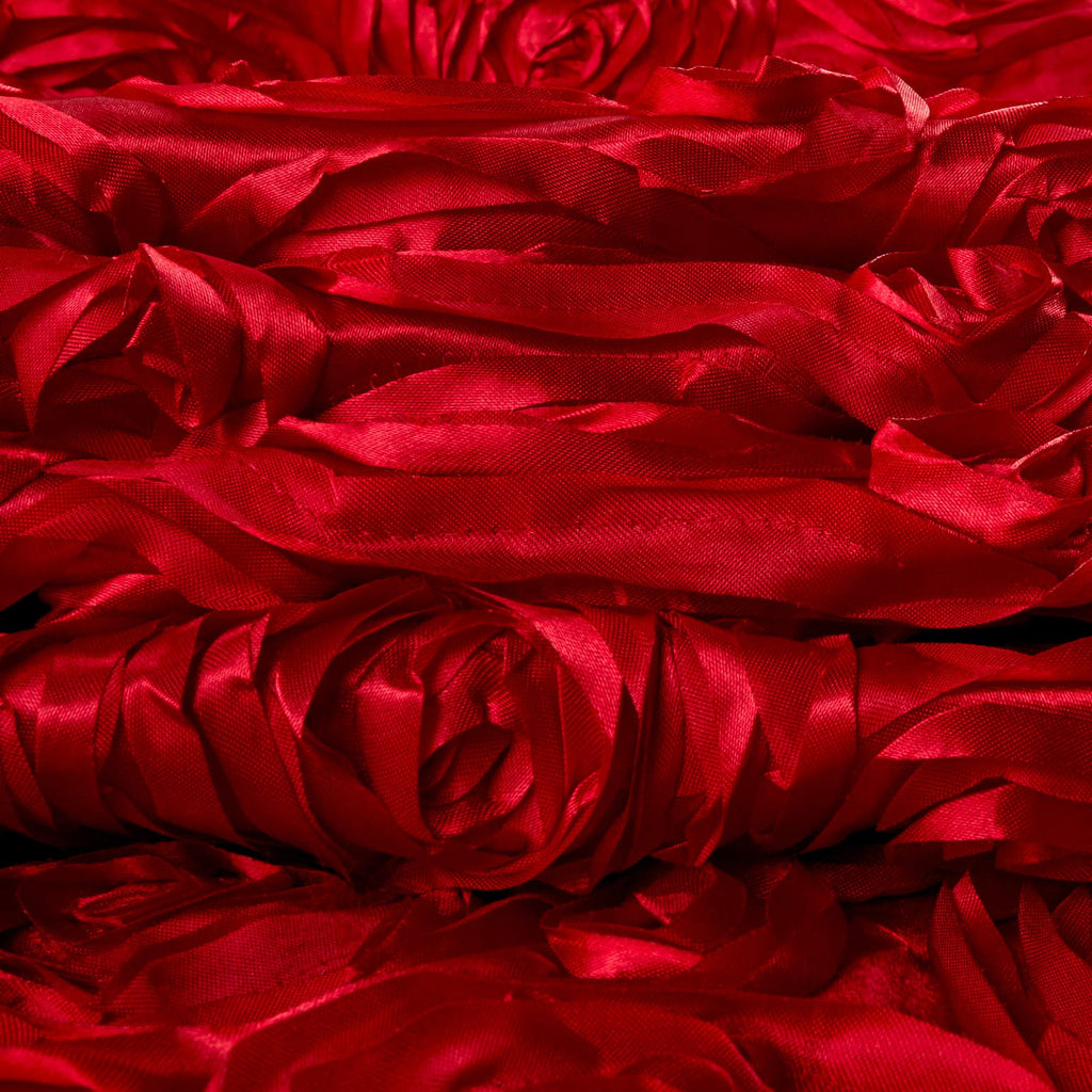 Wedding Rosette Satin Red, Fabric by the Yard
