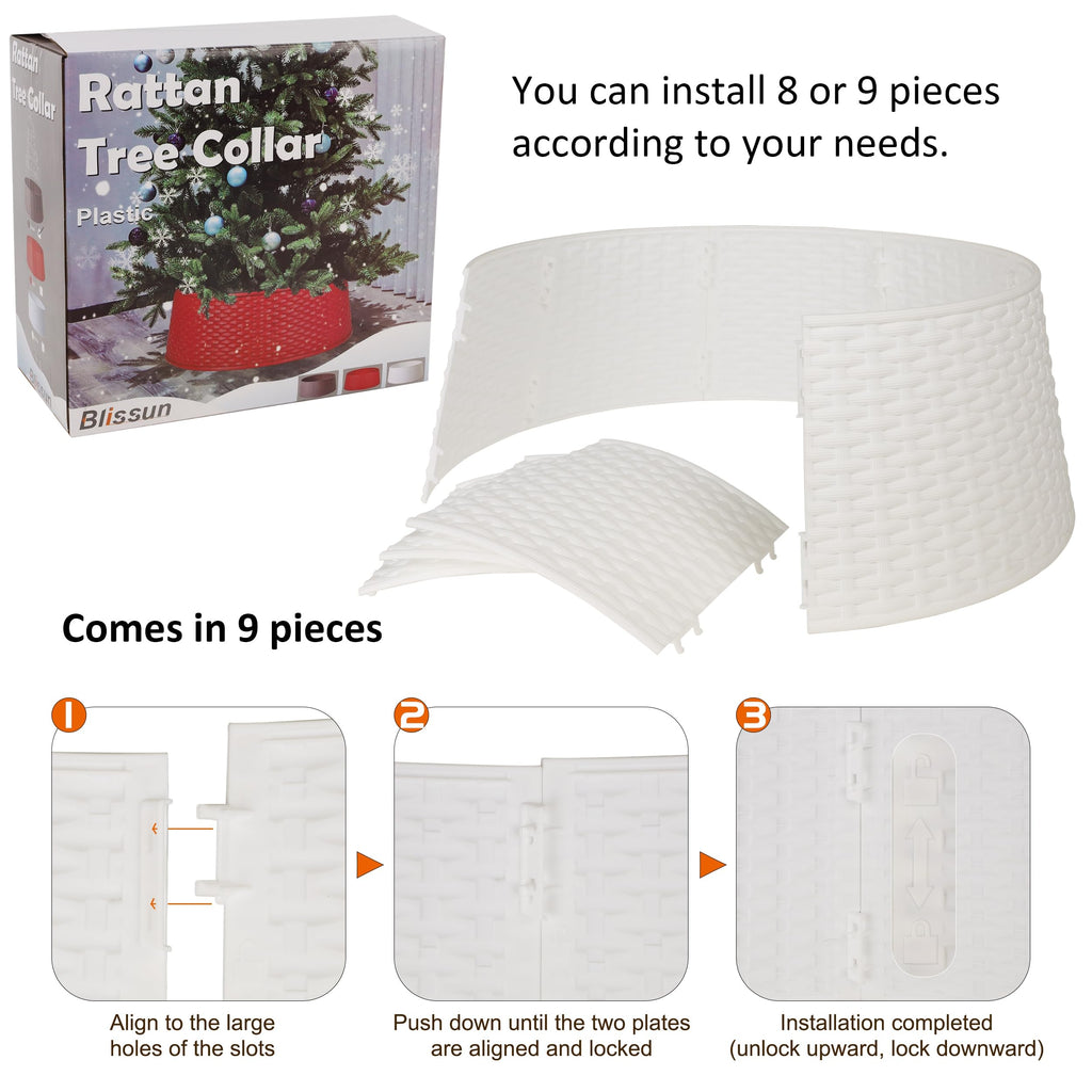 Christmas Tree Ring, 28.5" Plastic Christmas Tree Collar, Christmas Tree Skirt for Artificial Christmas Trees