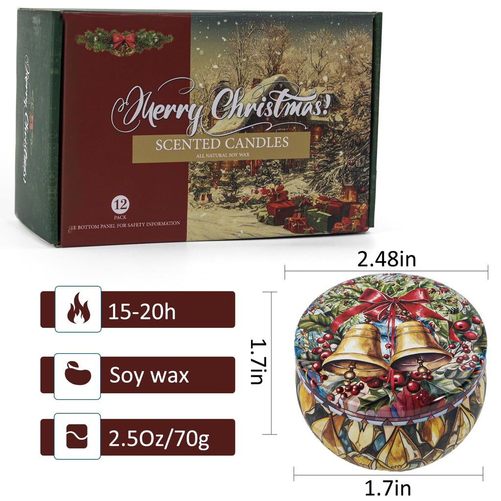 Christmas Candles Gift Set, 12 Pack Scented Candles for Women
