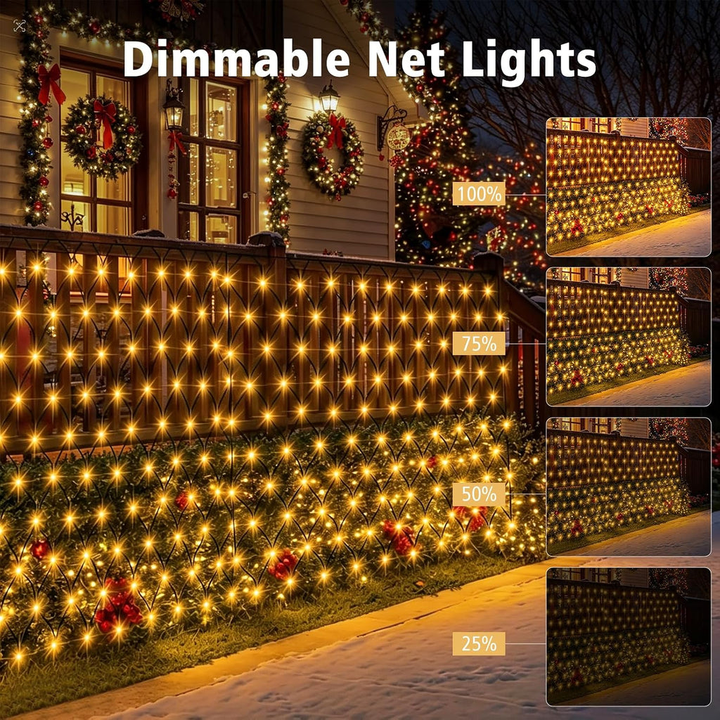 20Ft x 13Ft Large Christmas Net Lights Warm White Fully Waterproof