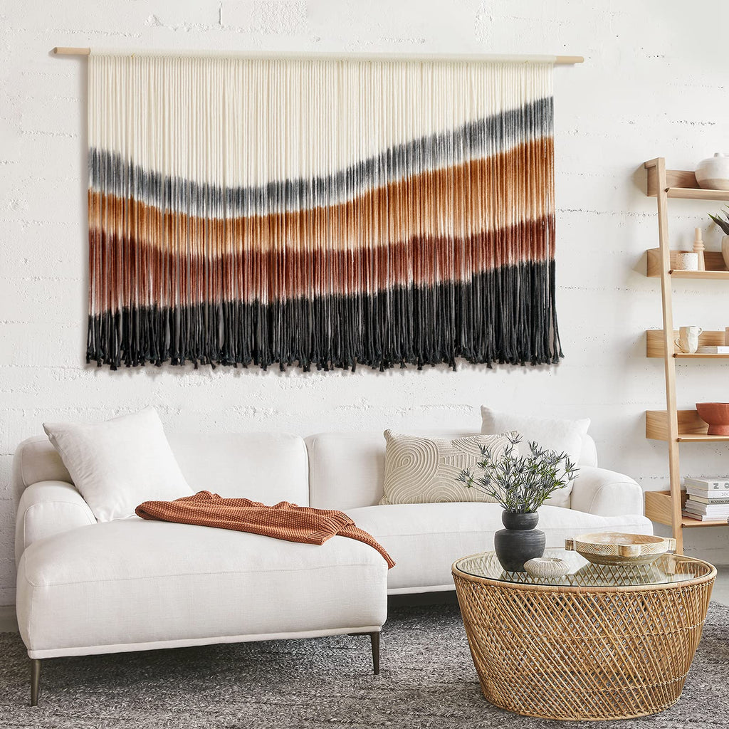 Macrame Wall Hanging Boho Wall Decor Large-Scale Tie-Dye Tapestry 57"W*35"L