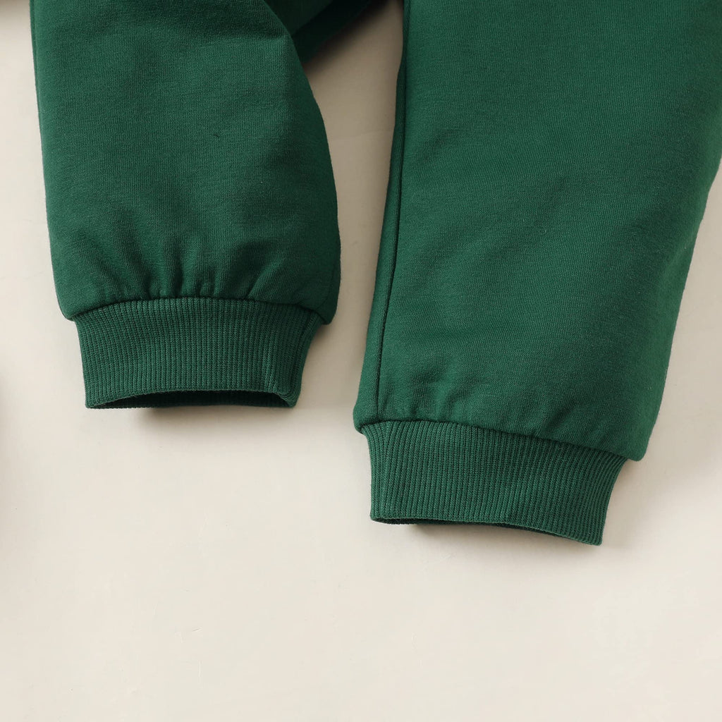 Toddler Sweatsuit 2 PCS Long Sleeve Sweatshirt & Pants Set Green