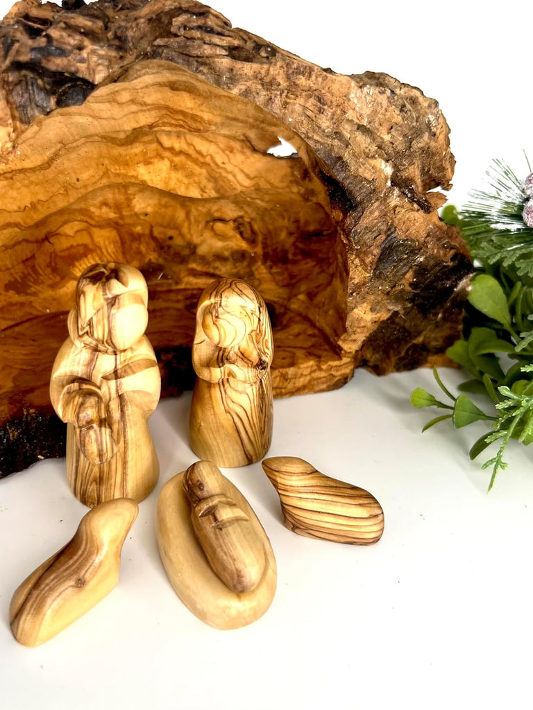 Olive Wood Nativity Manger Scene Set, Small, 6-Piece