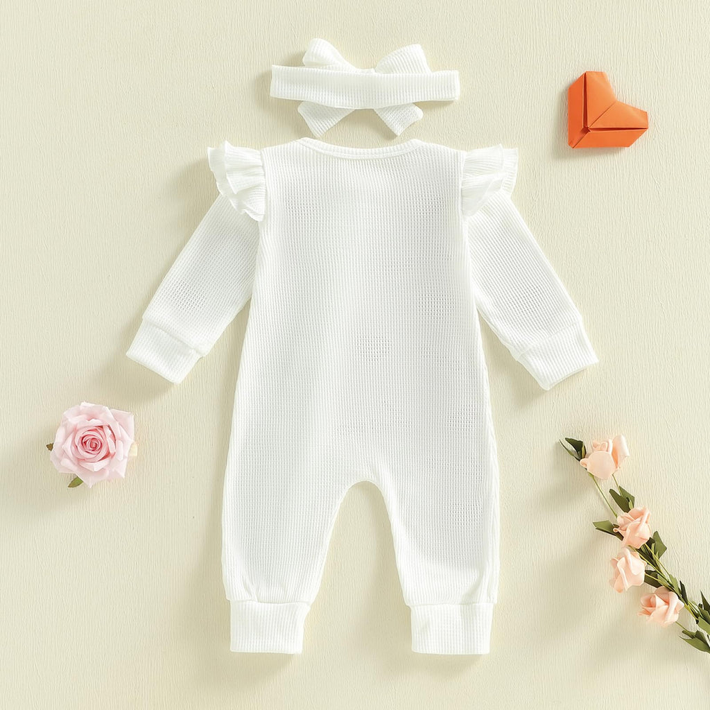 My First Valentines Day Baby Girl Outfit Newborn Onesie Love Heart Embroidery 1st Valentines Romper Cute Clothes