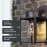 1161-RP Porch Outdoor Wall Lantern Sconce, 8in H, Rust Patina