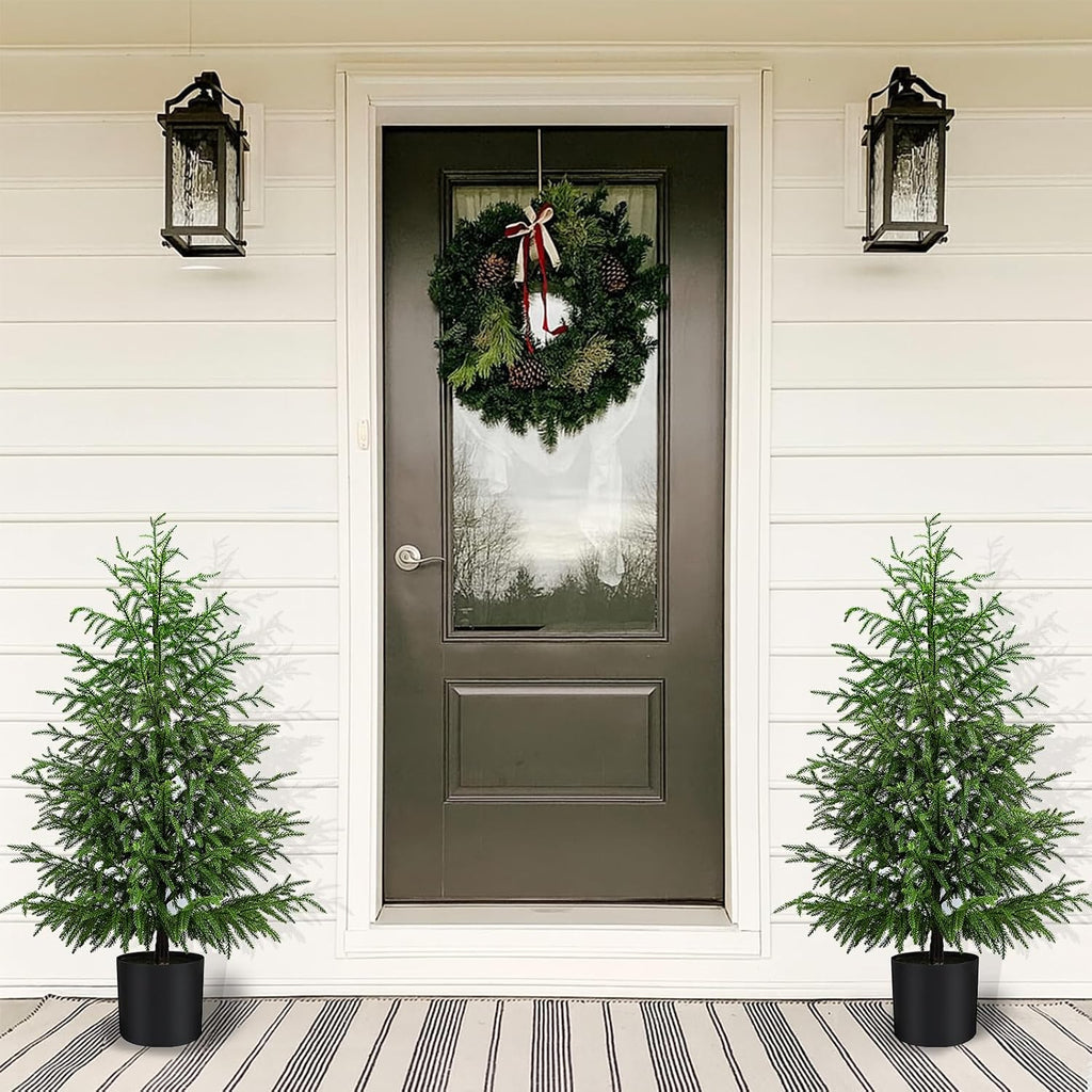 4FT Norfolk Pine Christmas Tree, Unlit Artificial Tree in Pot, Soft-Touch PE Material, Family & Pet Friendly