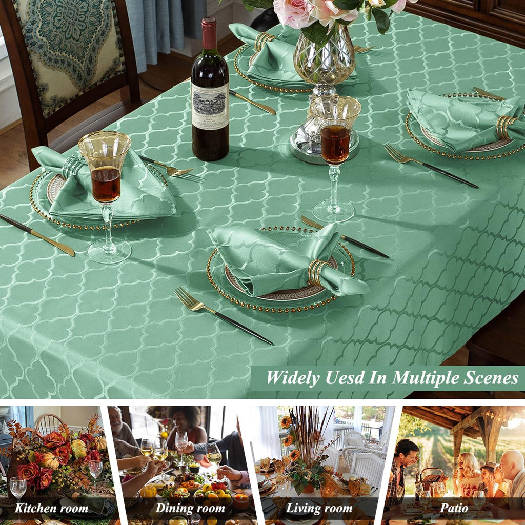 Jacquard Tablecloth Rectangle 60" x 84" Sage Green