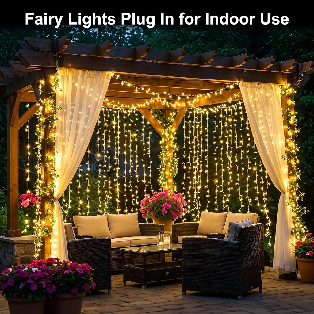 200FT 600LED Christmas Lights Plug ,Warm White Waterproof Fairy Lights with Timer/8 Modes, Christmas Tree Lights