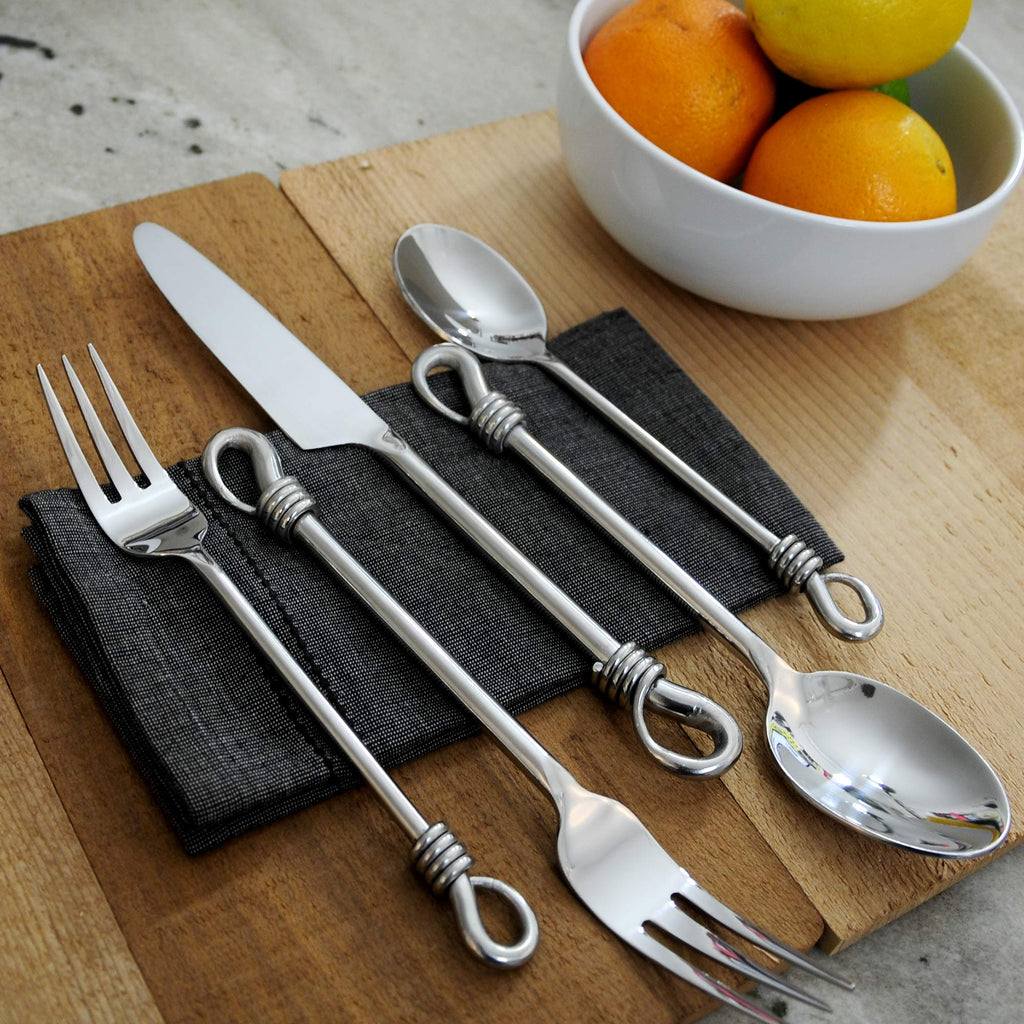 20-Piece Silverware Set -TWIST Collection - Polished Stainless Steel Flatware Sets - Service for 4 - Kitchen Cutlery