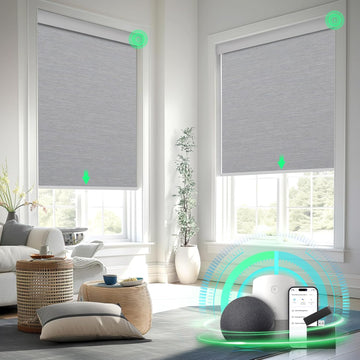 Motorized Blinds with Control cograded, Grey, 23" W x 72" H