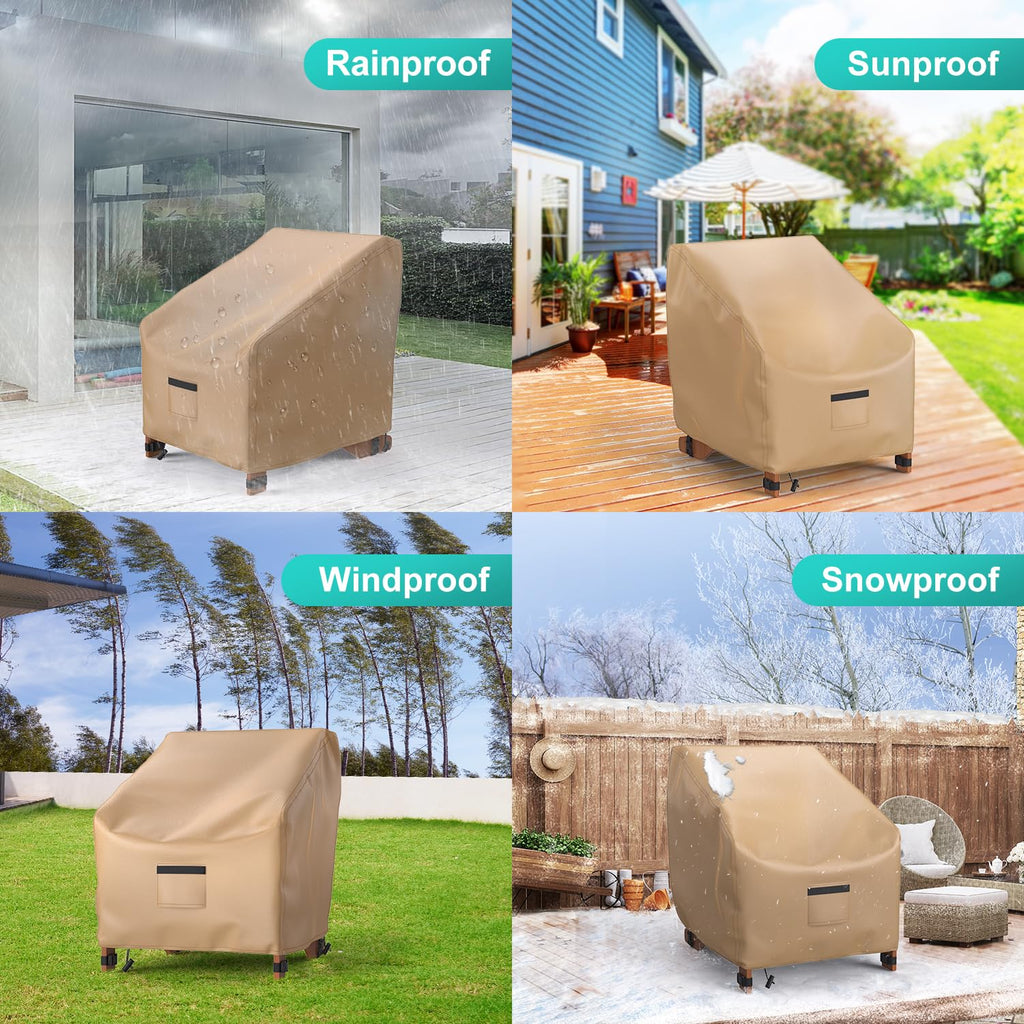 Adirondack Outdoor Chair Covers Waterproof 33"Wx35"Dx36"H, Brown