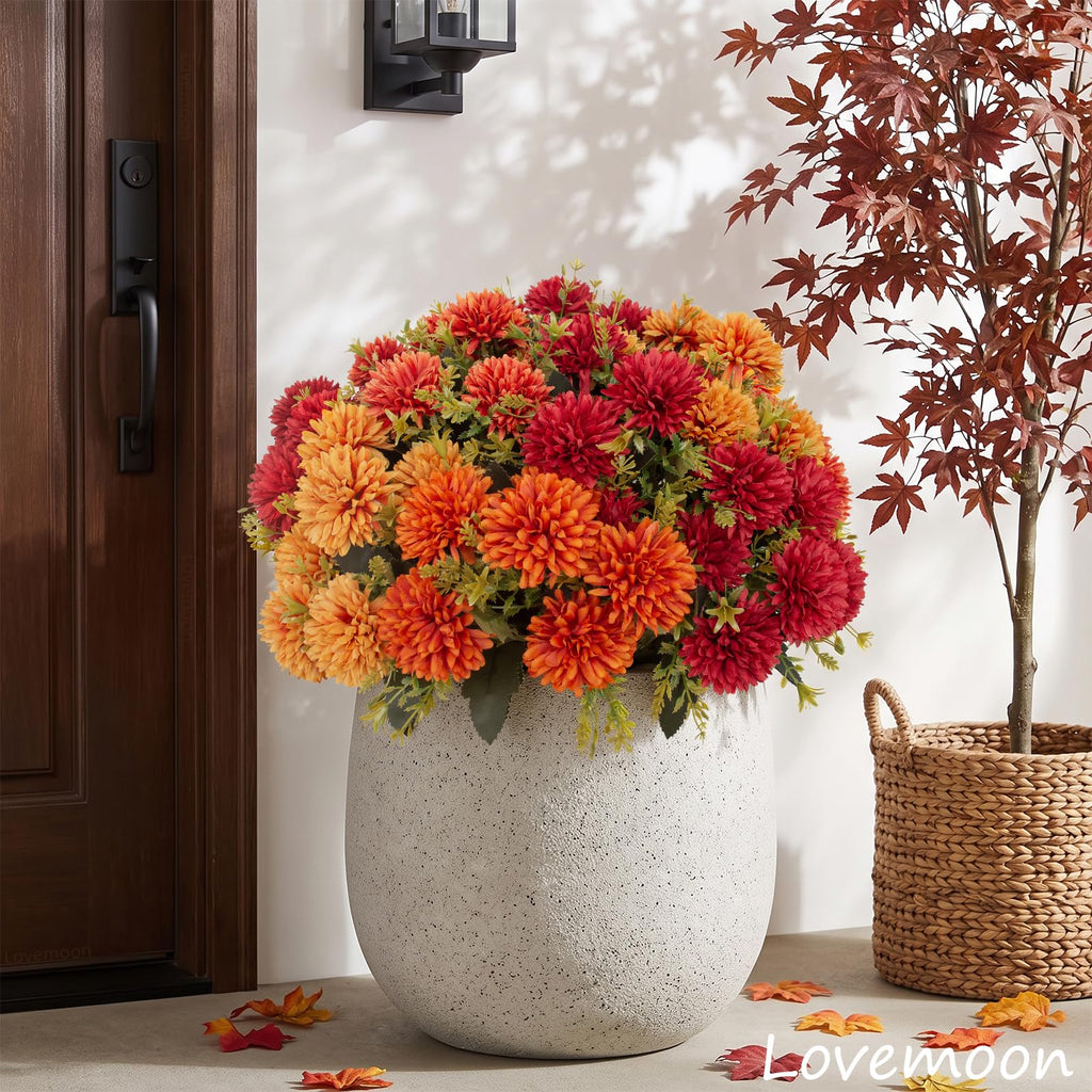 Artificial Chrysanthemums Flowers for Outdoors, Fall