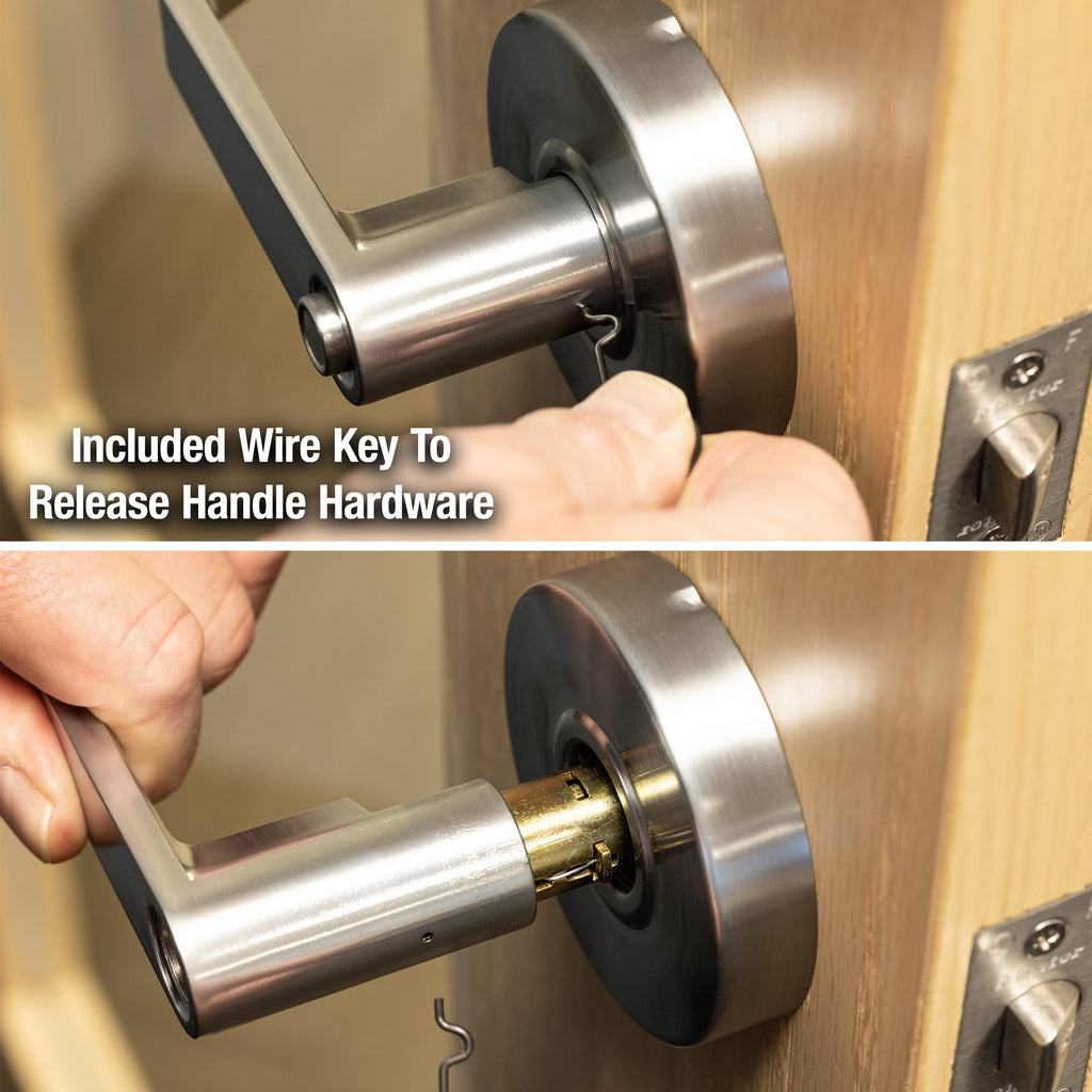 Keyed Entry Door Lock, Commercial Grade Chrome Lever SLCHKE26D