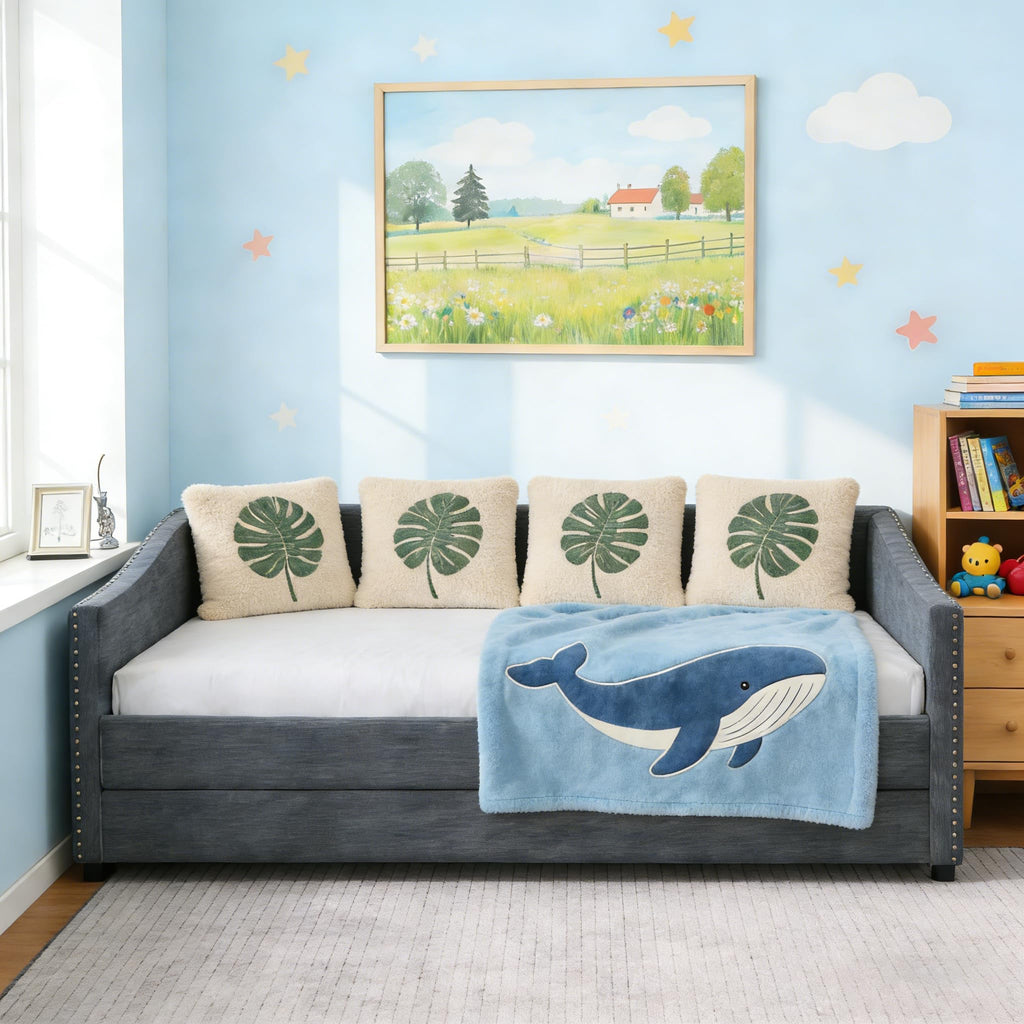 Twin Size Upholstered Daybed with Trundle
