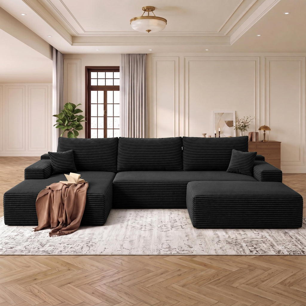 Sectional Couches Modern Modular Sofa with L-Shape Couchs Upholstered Boneless Couch Deep Seat Sectional Couch with