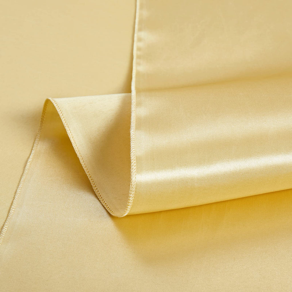 4 Pack Gold Satin Tablecloth, 58 x 102 Inches, Rectangle