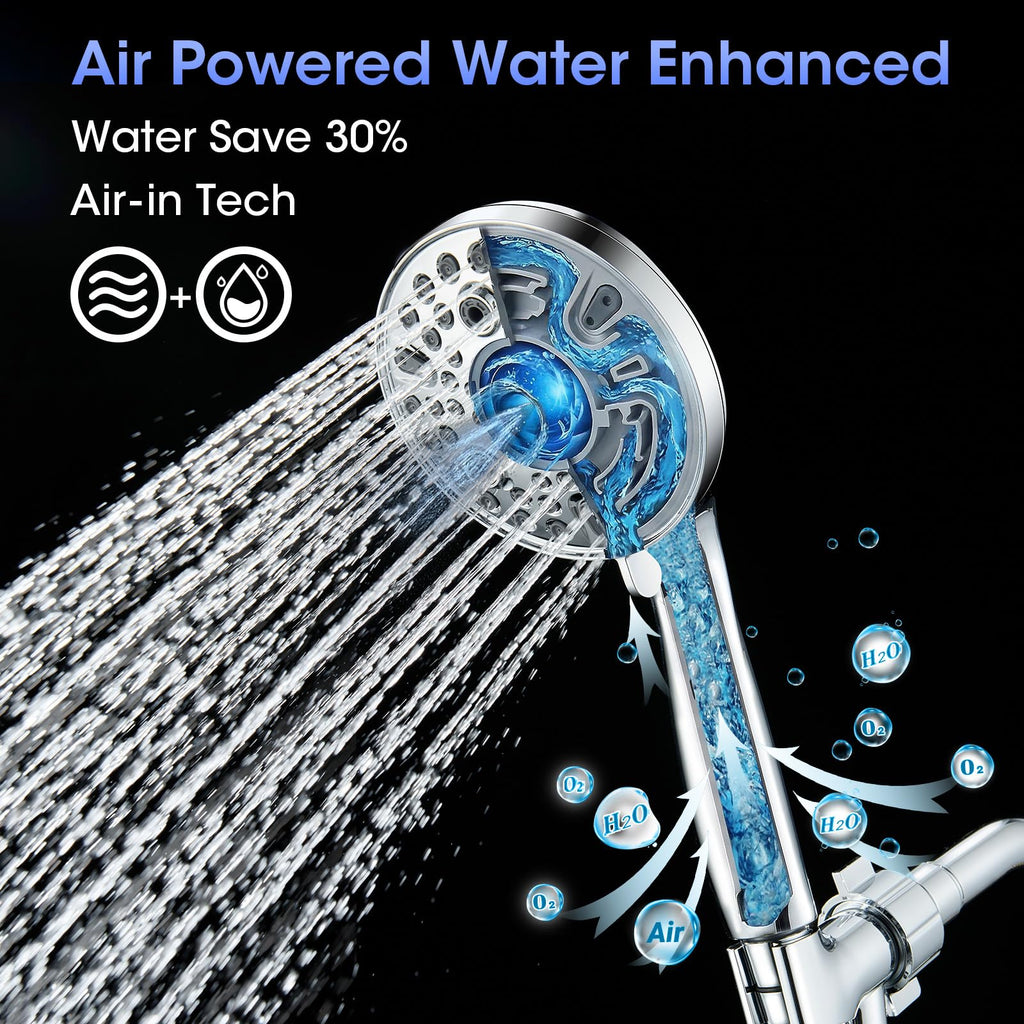 Shower Head with Handheld, High Pressure 10 Spray Modes, Chrome