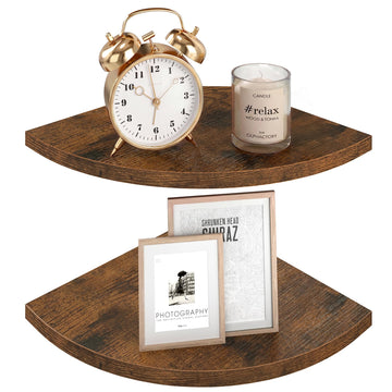 Floating Corner Shelves, Set of 2, 6 x 6 x 0.5 Inches