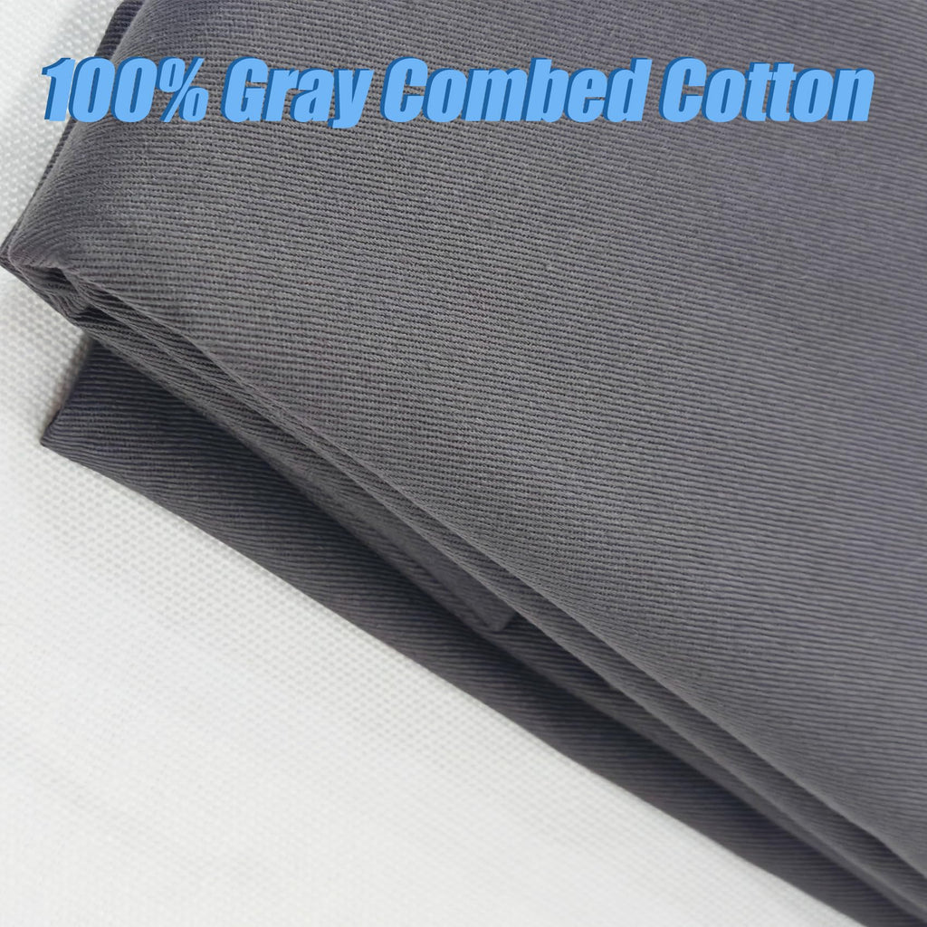 5 Yard Gray Twill Cotton Canvas Fabric, Natural Thick Cotton Poplin Fabric by The Yard, 59 Inches Wide 100% Cotton