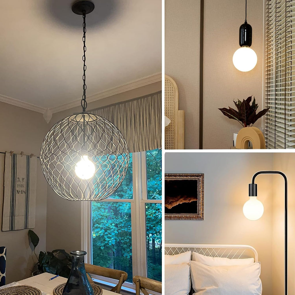 LED Light Bulb G30/G95 Dimmable Flick-Free Matt White 6W Warm White 2700k CRI95 600LM, 60W Equivalent Vintage LED