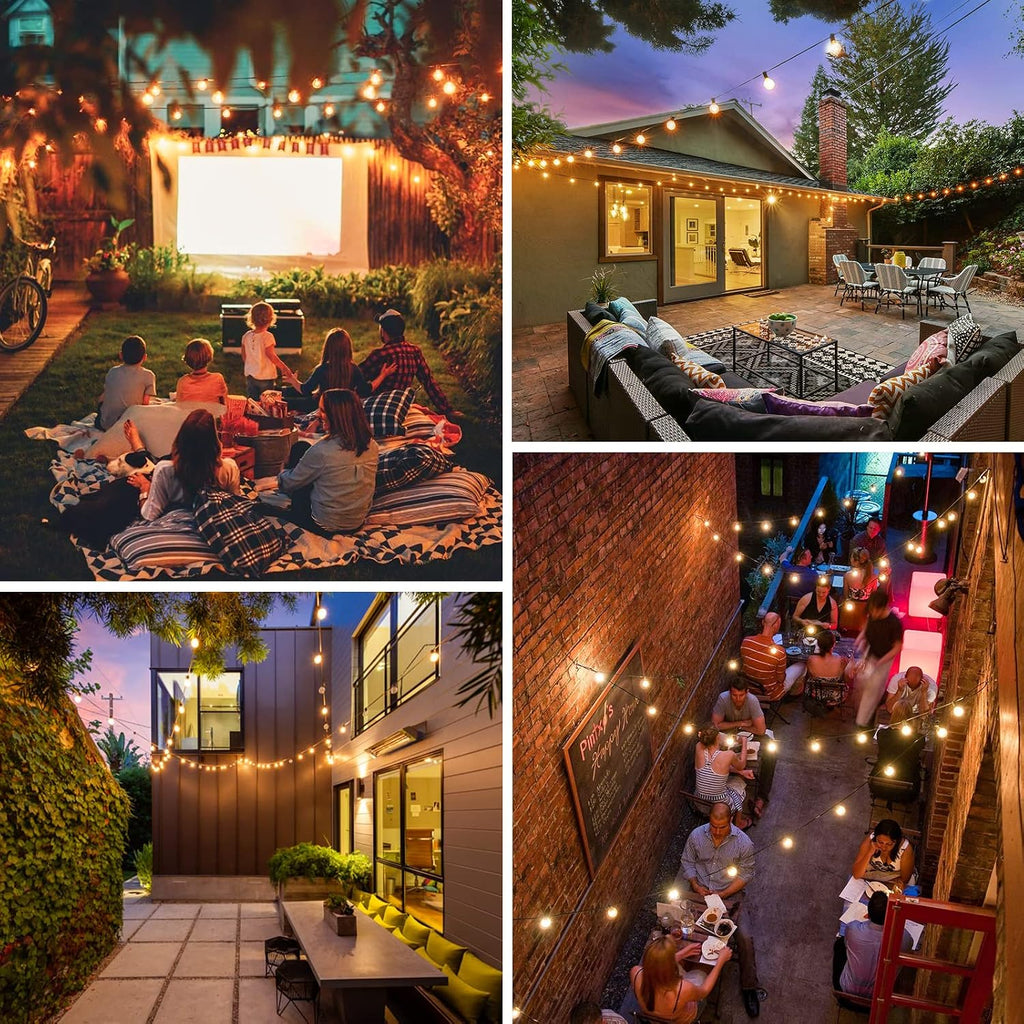 200ft(100*2) Outdoor G40 LED Globe String Lights Dimmable Waterproof