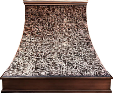 Copper Wall Mount Range Hood 610 CFM LED Lights Dishwasher-Safe Baffle Filters