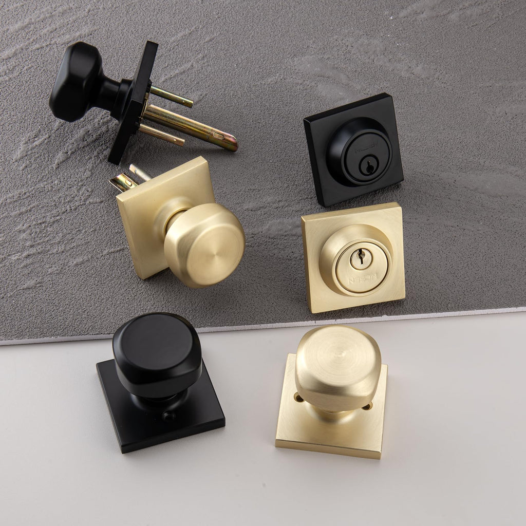 Black Exterior Door Lock Set with Key Alike Deadbolt