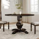 Havre Pedestal Base Round Dining Table, Espresso