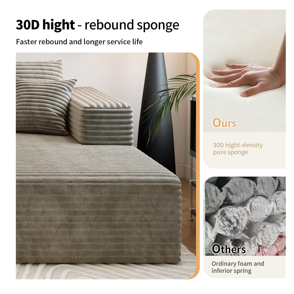139.4" Modular Sectional Sofa, U-Shaped Minimalist Couches with 2 Ottomans Chaise, Modern Deep Seat Convertible