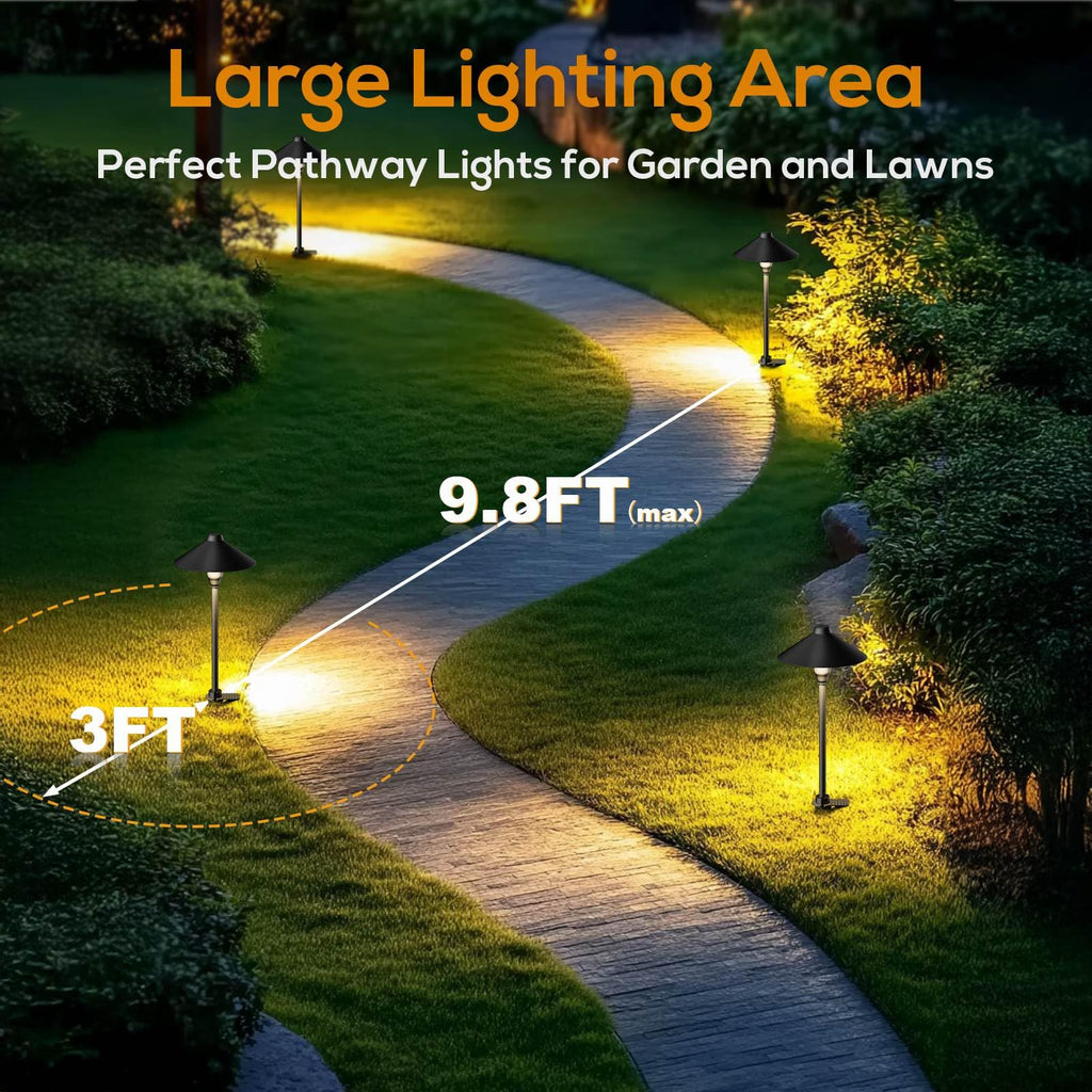 Low Voltage Pathway Lights with Timer, Plug in Landscape Path Light