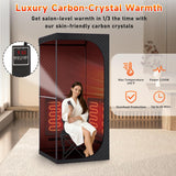 Sauna Box for Detoxification and Relaxation, Portable Far Infrared Sauna Tent with Red Light Therapy and Folding Chair