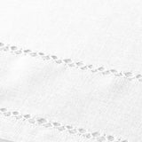 Hem Stitch Embroidered Vintage Design Tablecloth White 68" by 108" Oblong/Rectangle