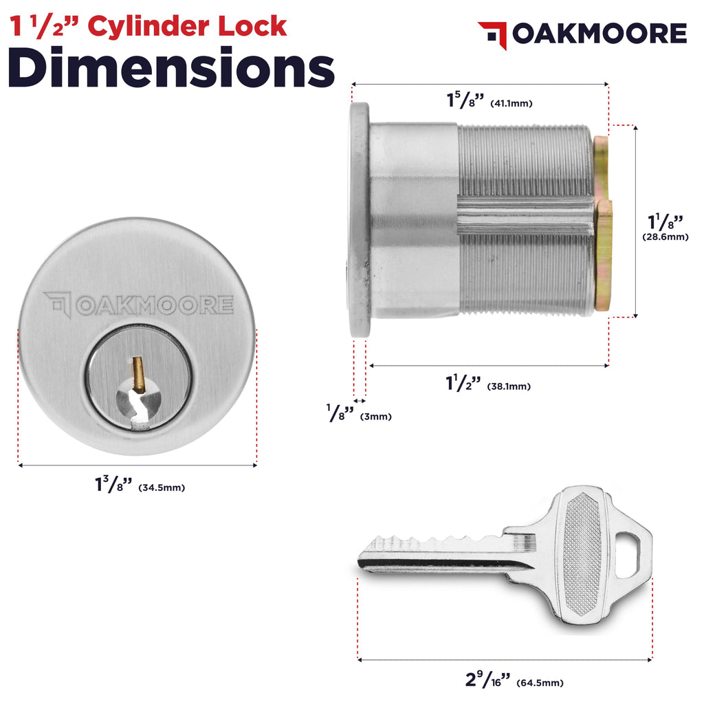 Mortise Lock Set Interior Door | Grade 1 Commercial Door Handle with Lock | ANSI Certified Mortise Cylinder Lock for